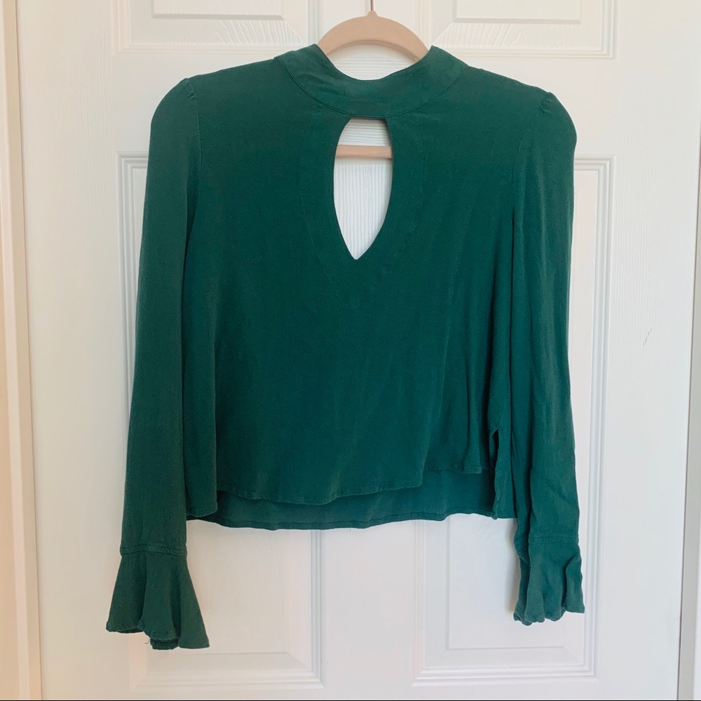 re:named Green Cropped Blouse